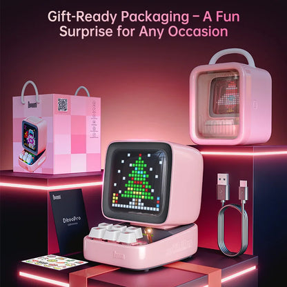 Retro Pixel Art Bluetooth Portable Speaker And Alarm Clock