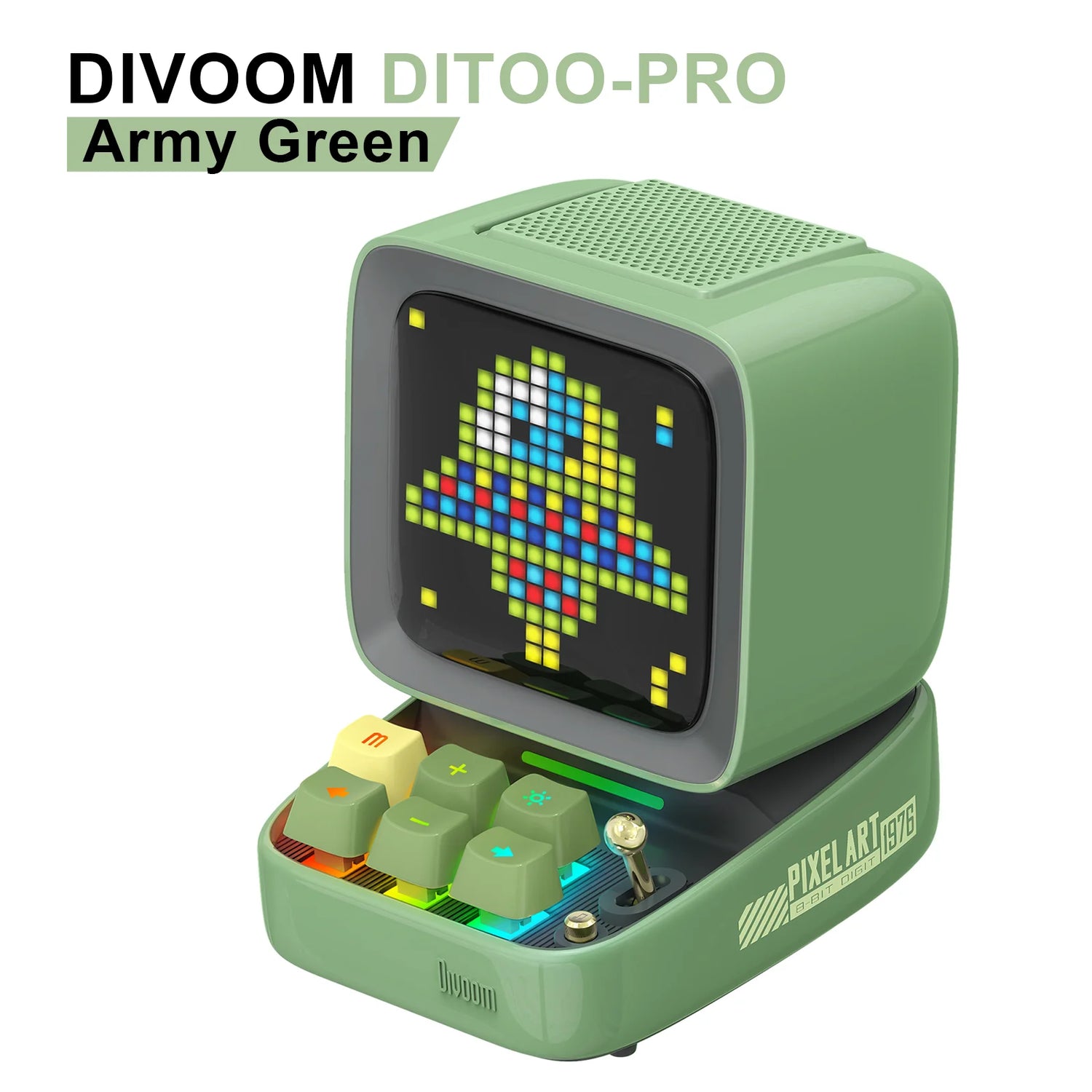 Retro Pixel Art Bluetooth Portable Speaker And Alarm Clock